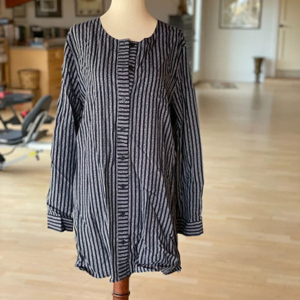 Long Tunic, long or rolled sleeves. Striped. NWT - Picture 1 of 4